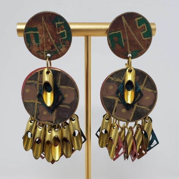 Brass Dangle Boho Fashion Jewelry Eearrings - Picture 2 of 8